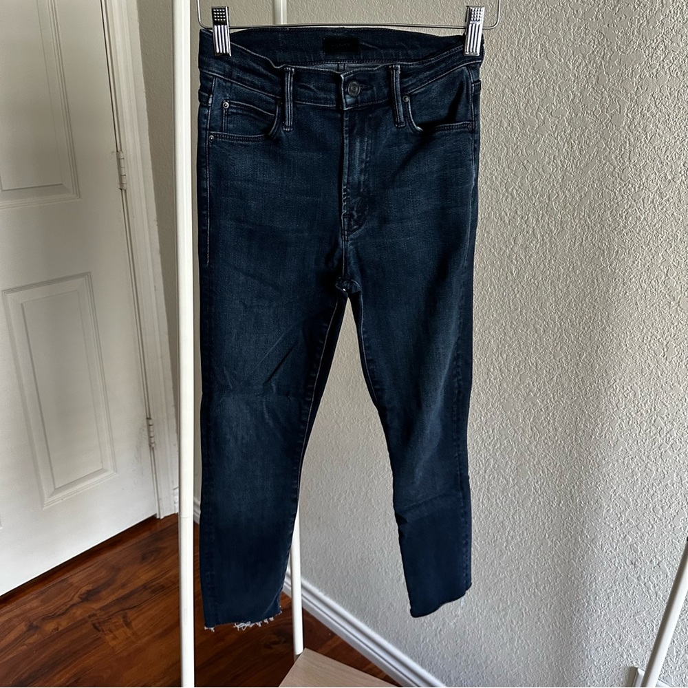 Mother zip ankle step fray